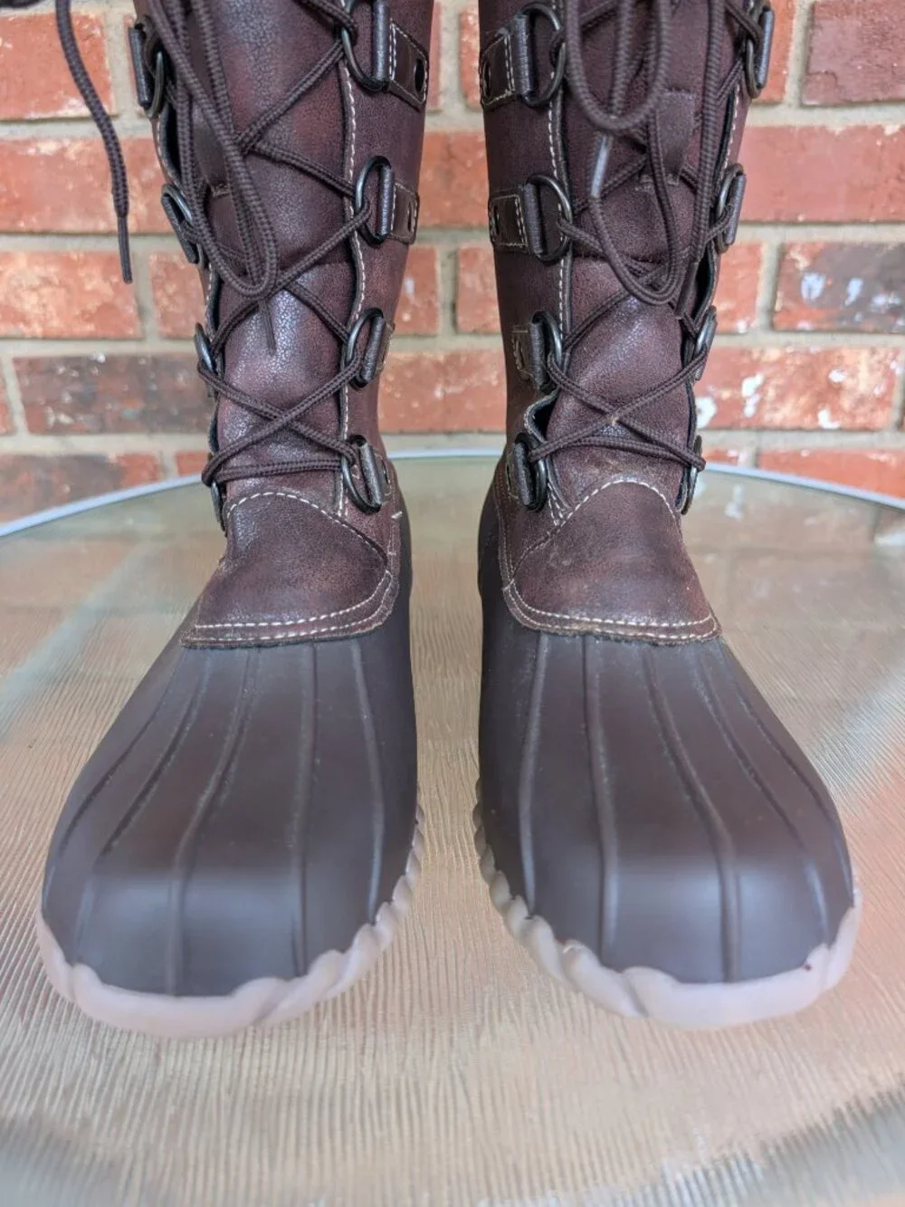 Women's Yuu Fiona Brown Mid Calf Duck Boots Size 10